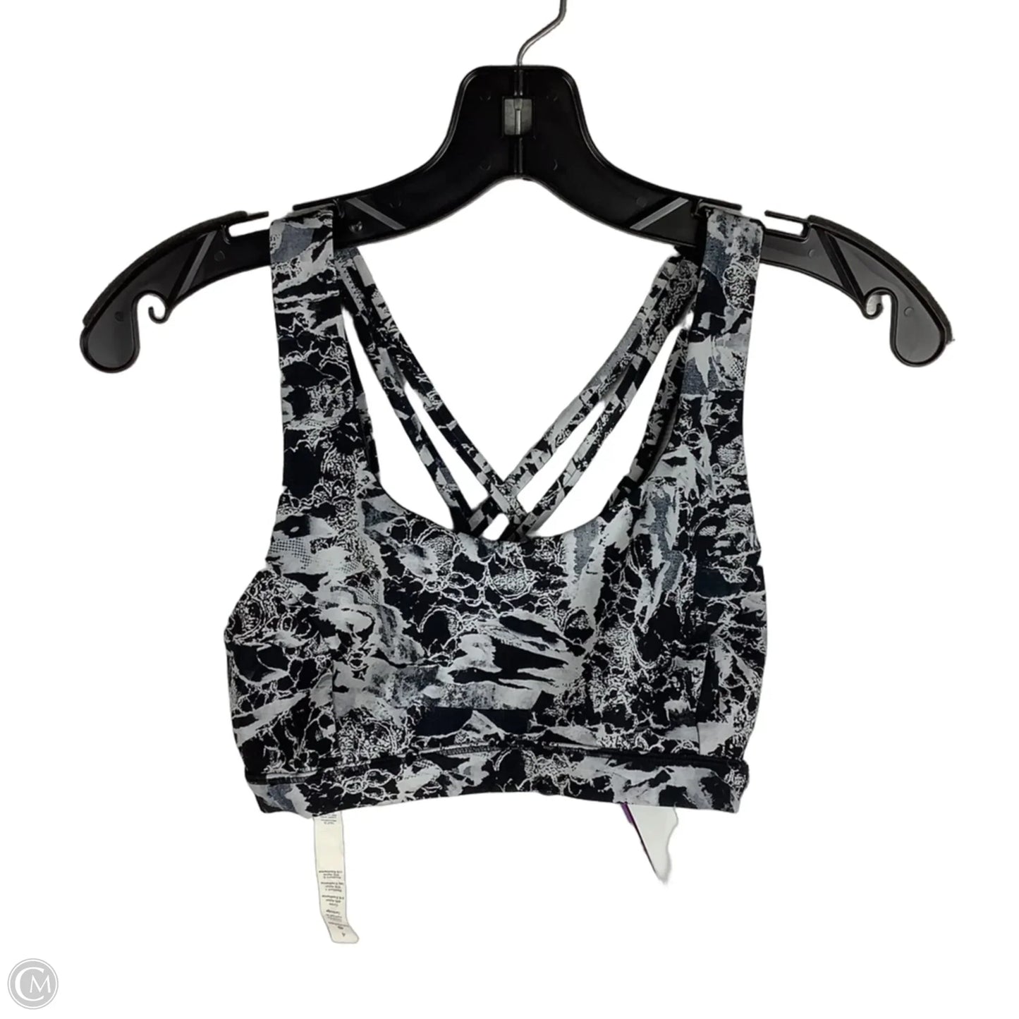 Athletic Bra By Lululemon In Black & Grey, Size: 4