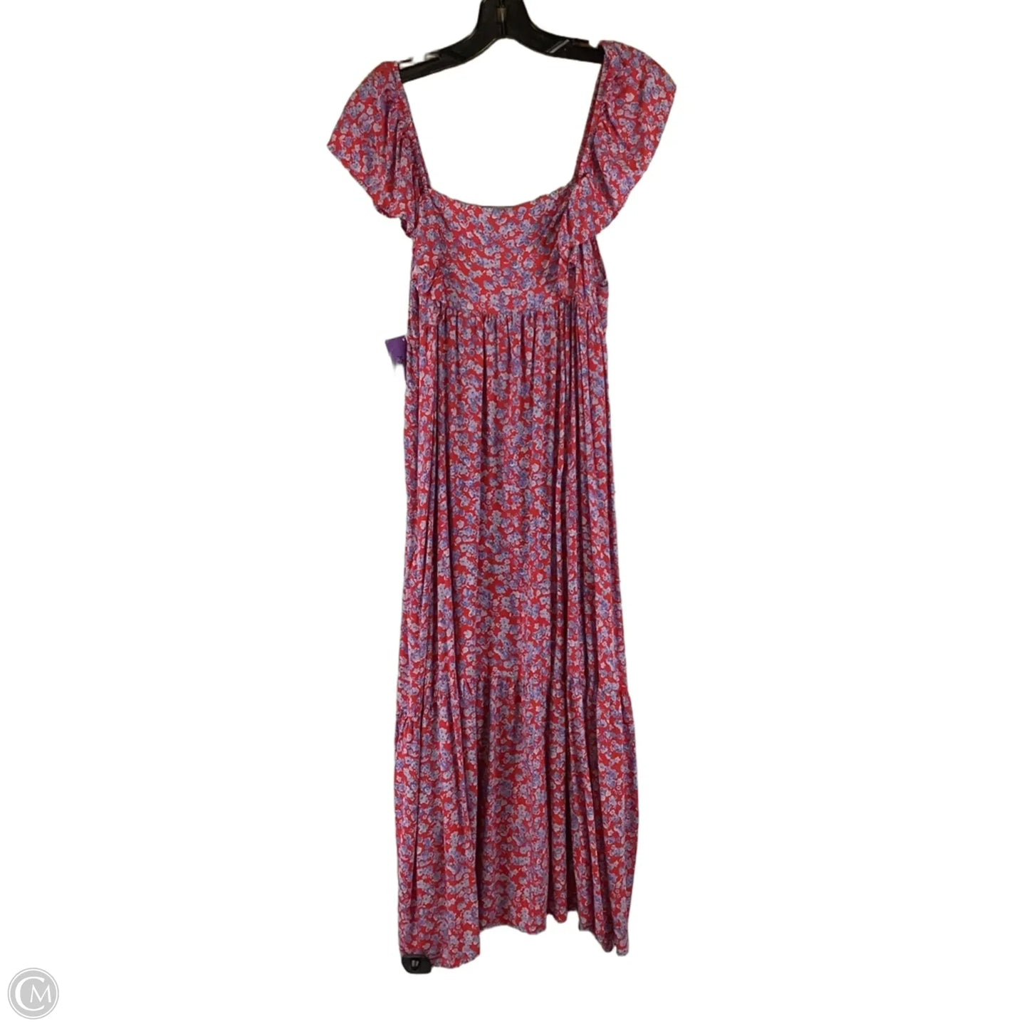 Dress Casual Midi By Zara In Blue & Red, Size: M