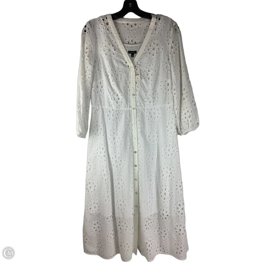 Dress Casual Midi By Talbots In White, Size: 6