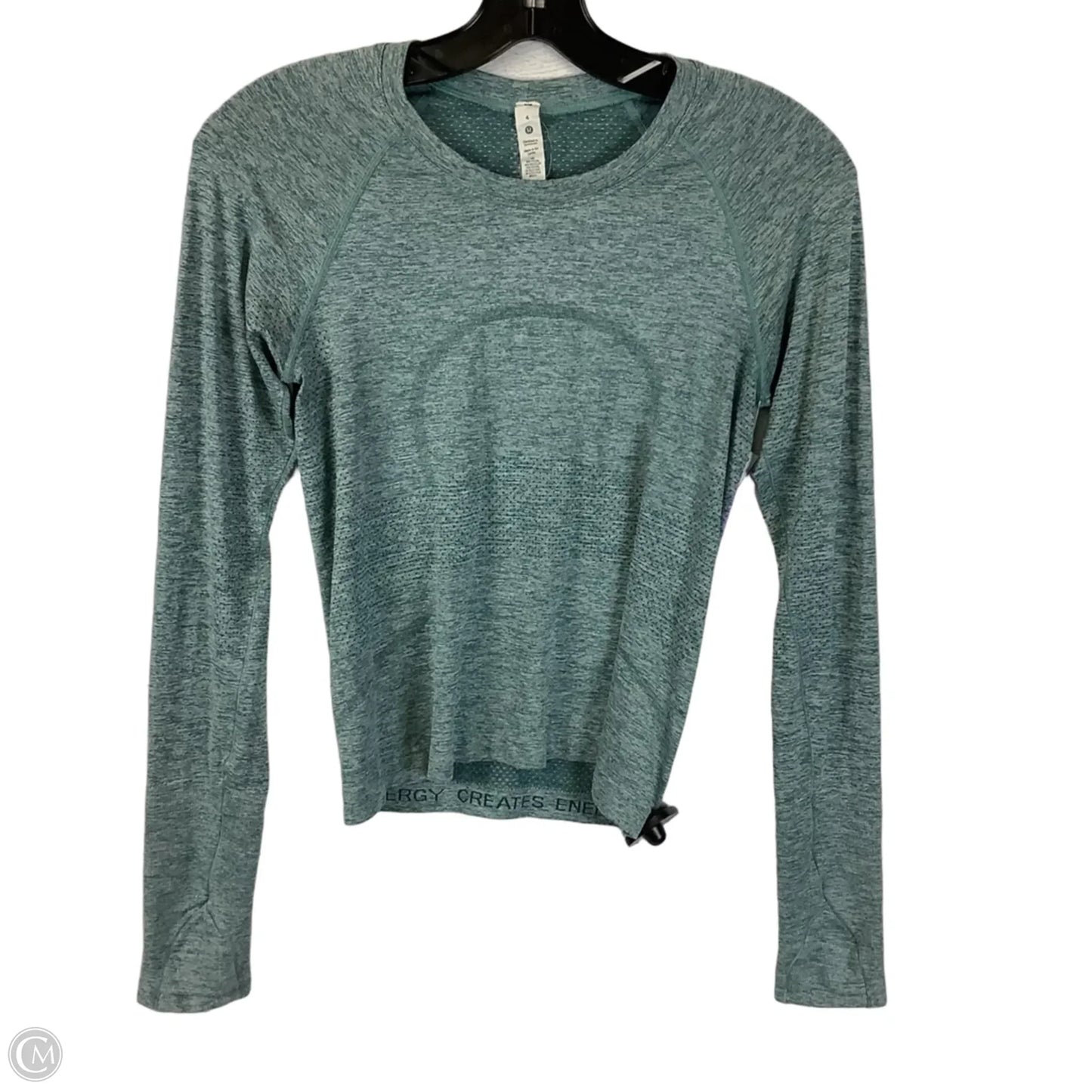 Athletic Top Long Sleeve Crewneck By Lululemon In Green, Size: 4