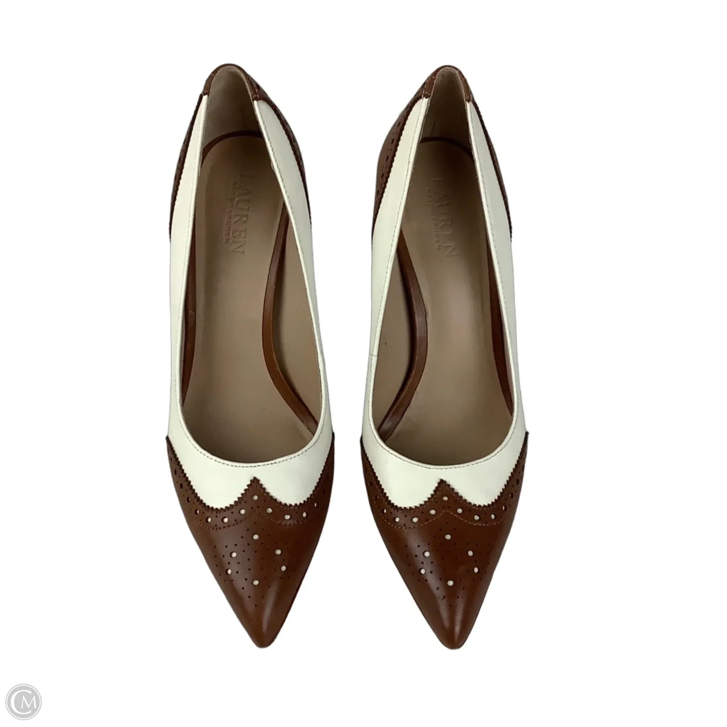 Shoes Heels Stiletto By Lauren By Ralph Lauren In Brown & Cream, Size: 6.5