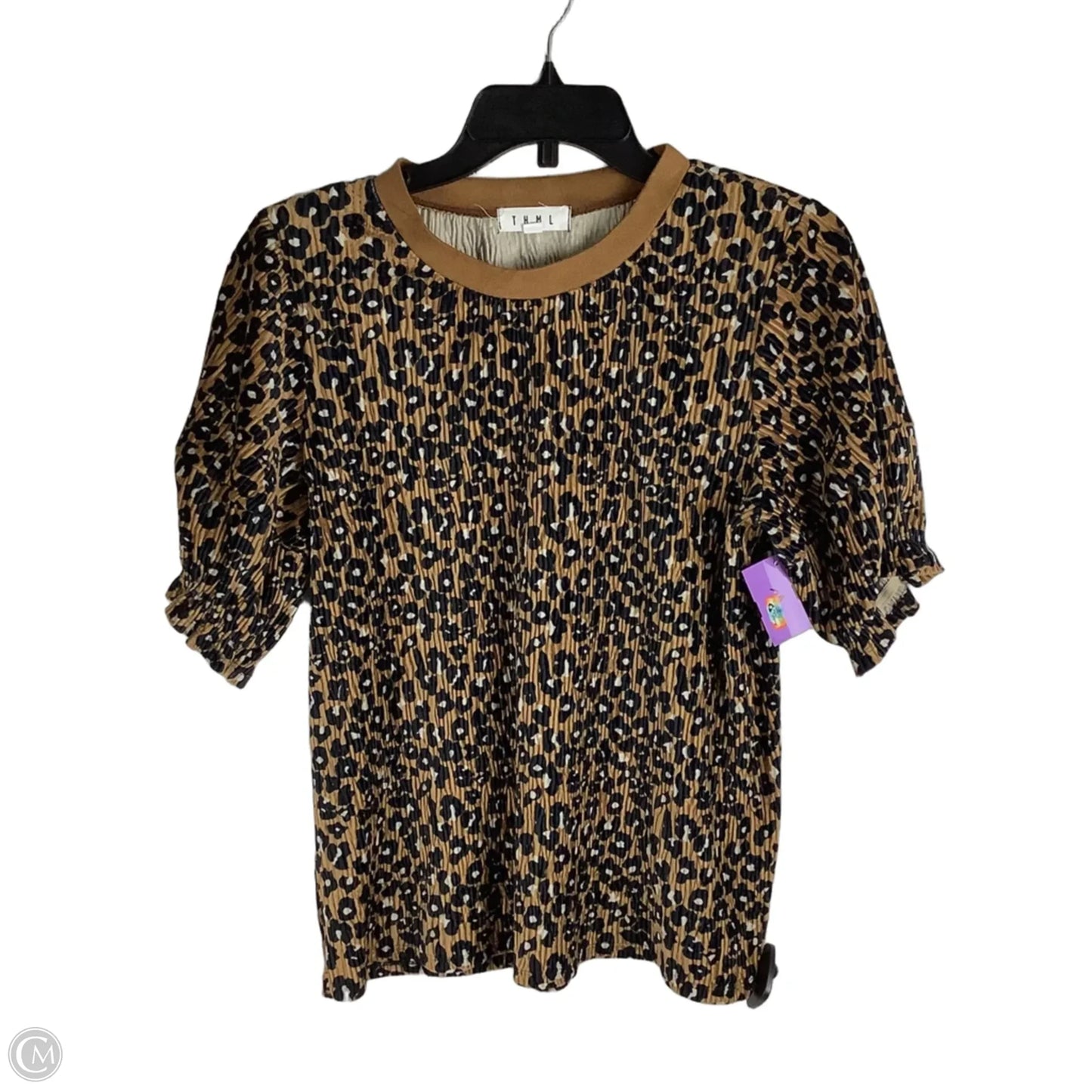 Top Short Sleeve By Thml In Animal Print, Size: S
