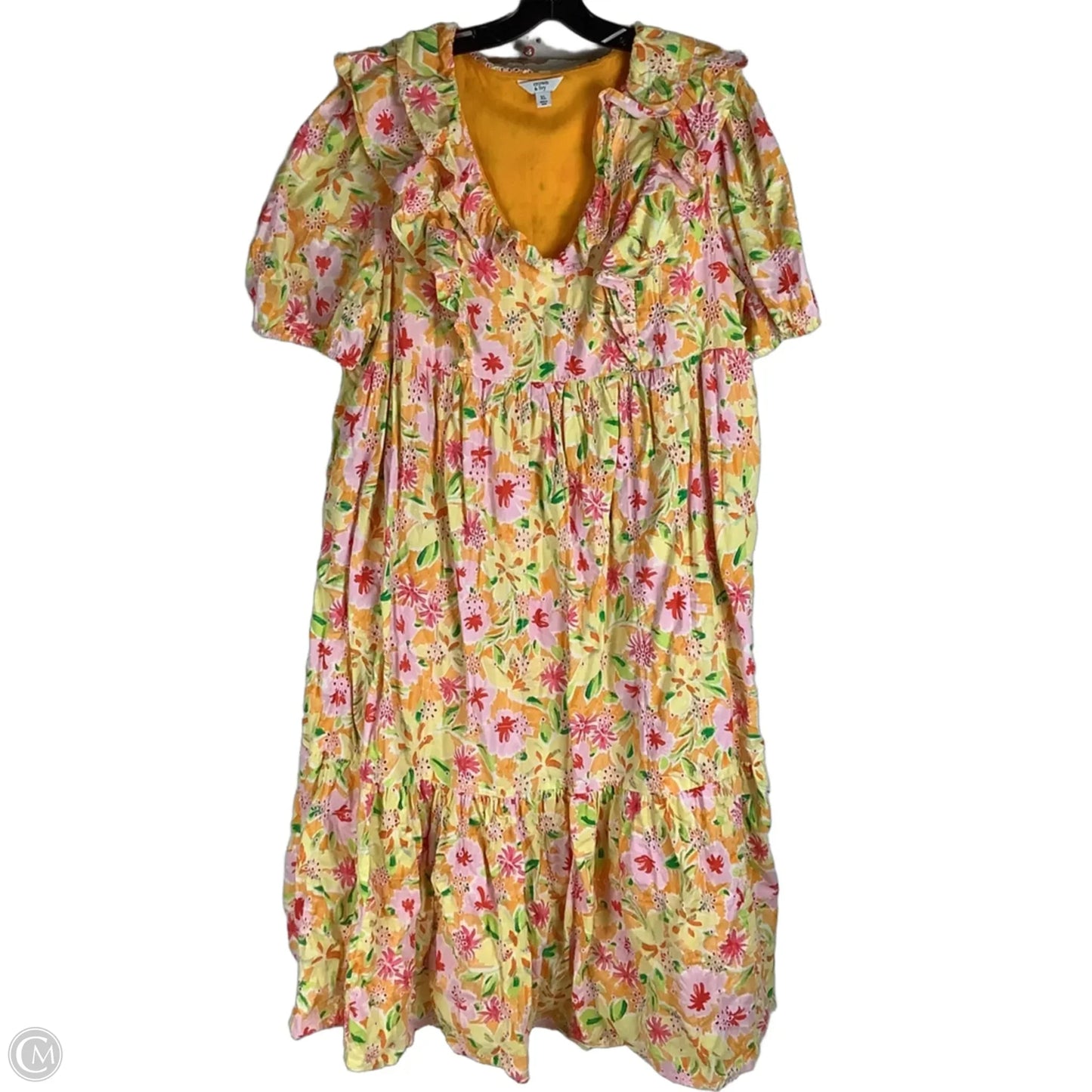 Dress Casual Midi By Crown And Ivy In Yellow, Size: Xl