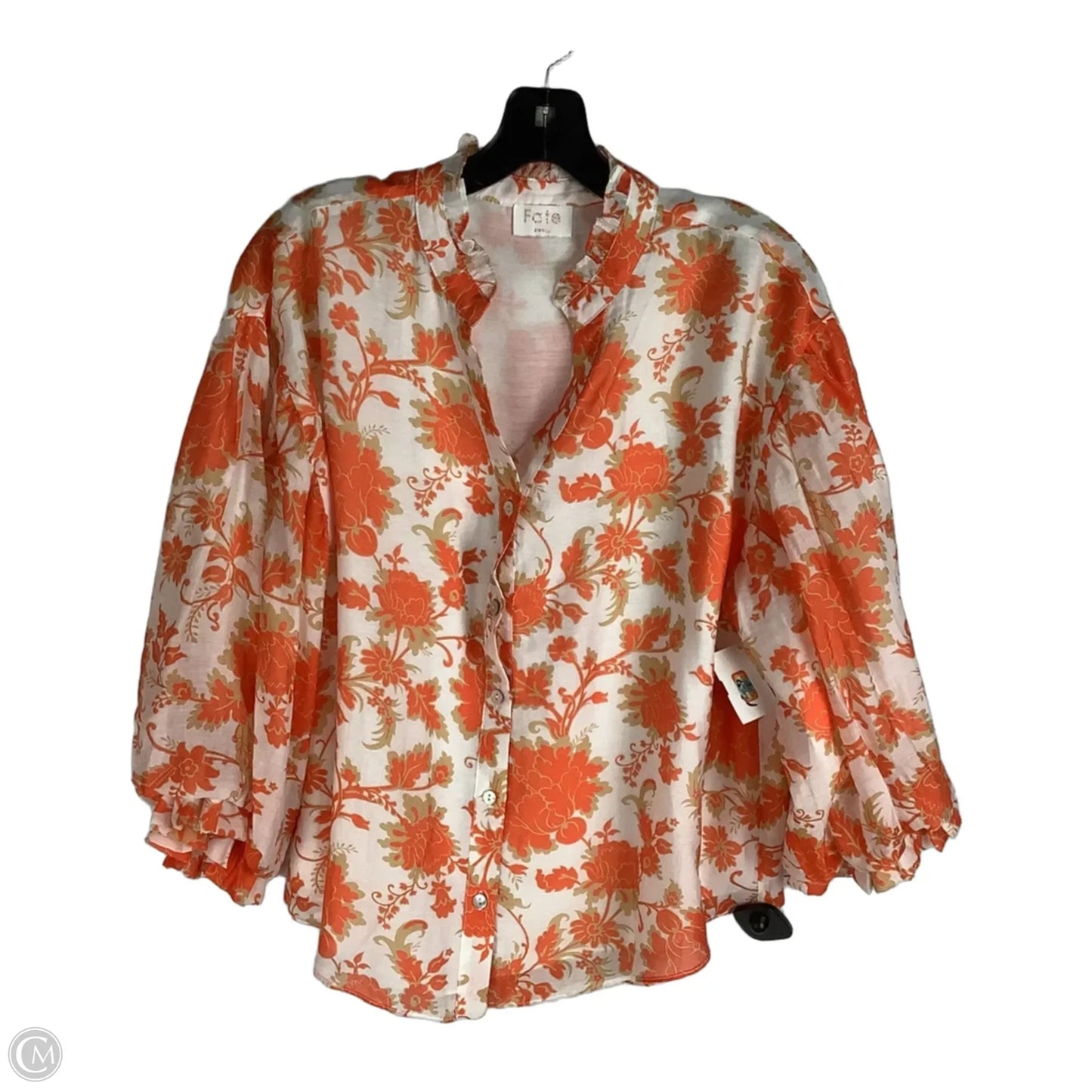 Top Short Sleeve By Fate In Orange, Size: S