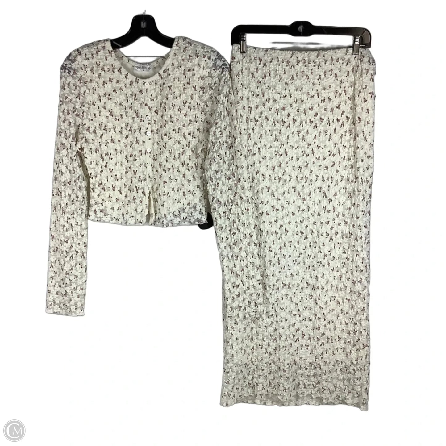 Skirt Set 2pc By Vestique In Floral Print, Size: M