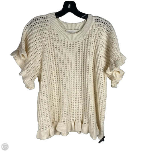 Sweater Short Sleeve By Entro In Cream, Size: M