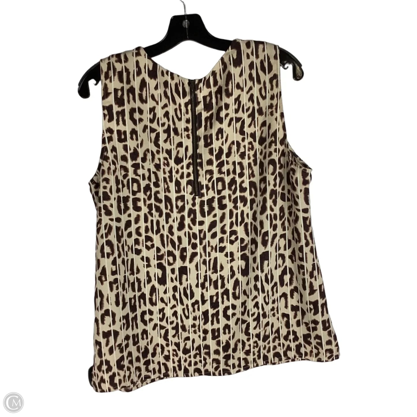 Top Sleeveless By Cabi In Animal Print, Size: L