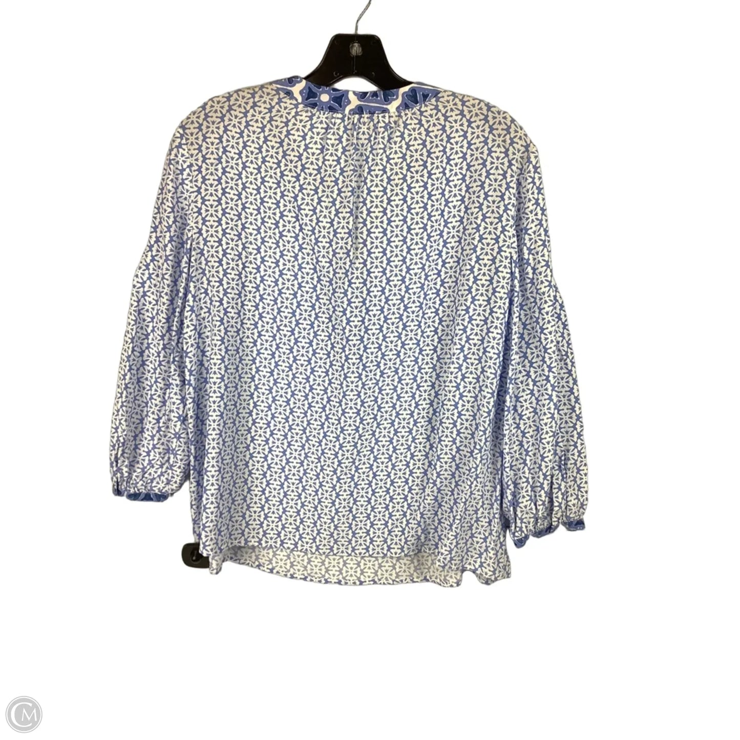 Top Long Sleeve By Vineyard Vines In Blue & White, Size: S