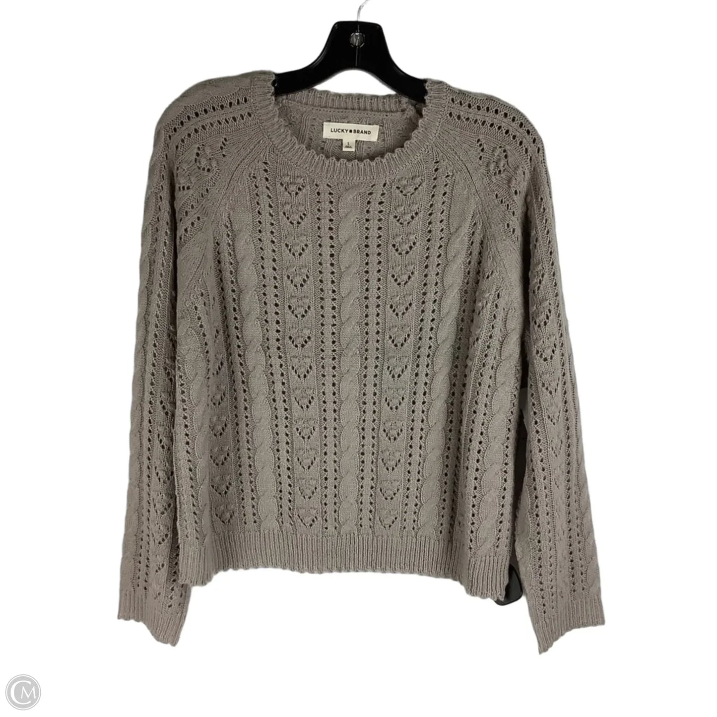 Sweater By Lucky Brand In Taupe, Size: L