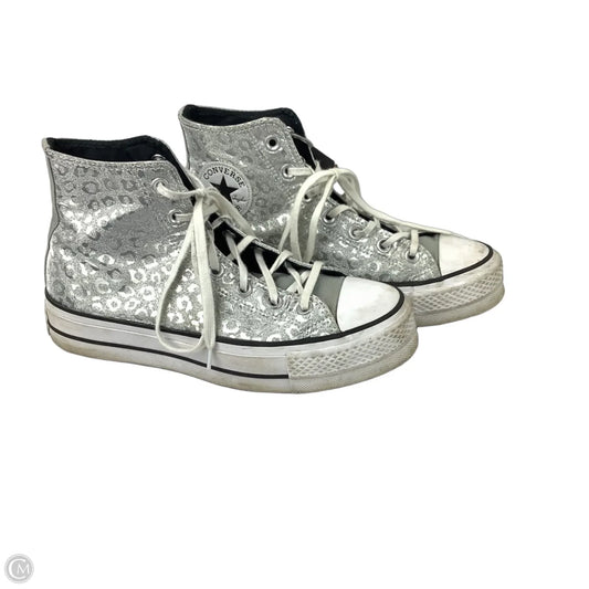 Shoes Sneakers Platform By Converse In Silver, Size: 8