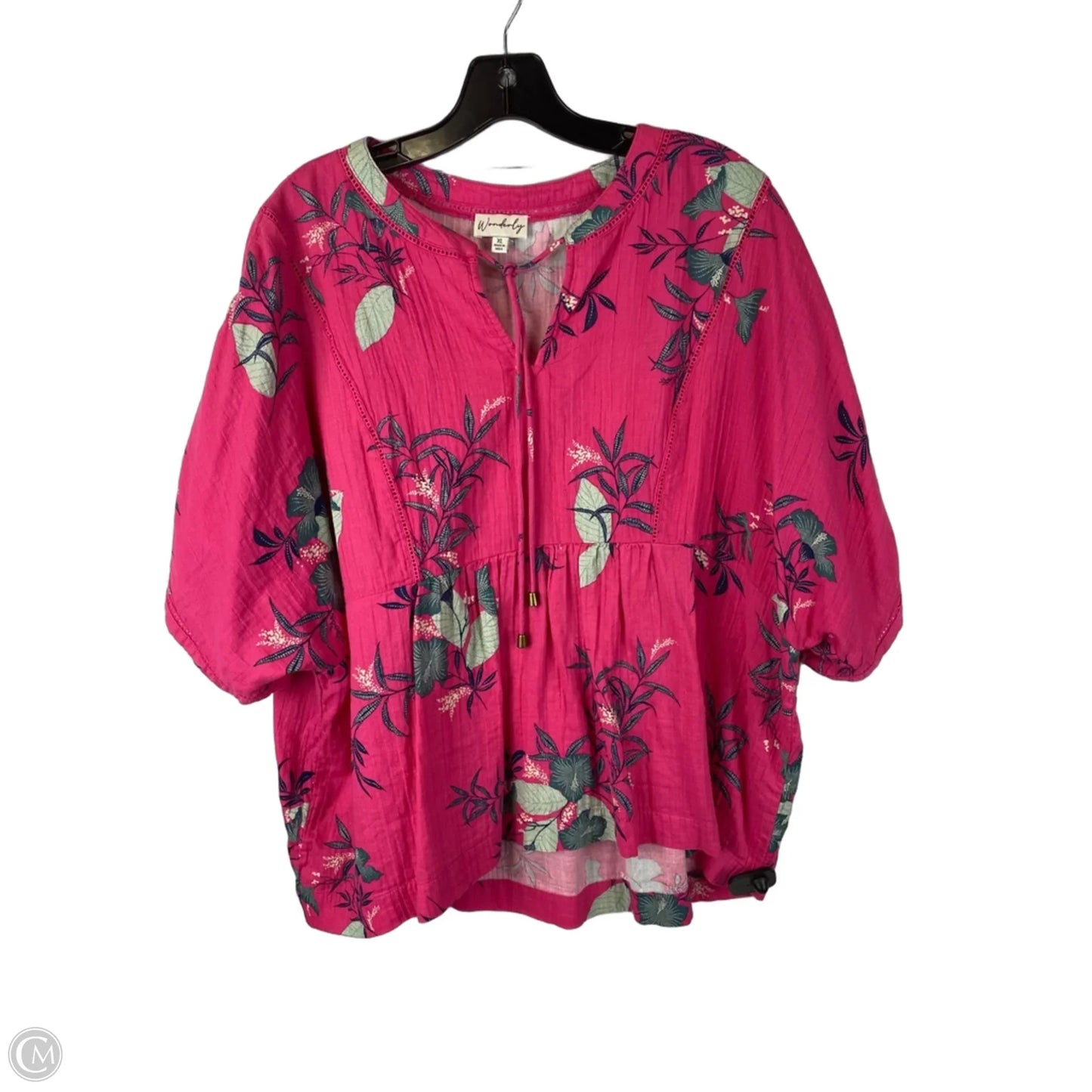 Top Short Sleeve By Wonderly In Pink, Size: Xl