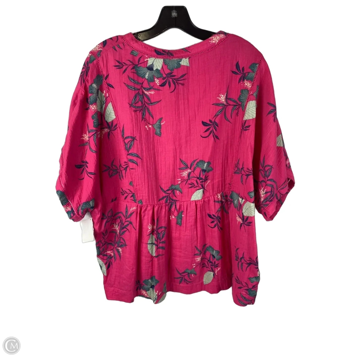 Top Short Sleeve By Wonderly In Pink, Size: Xl