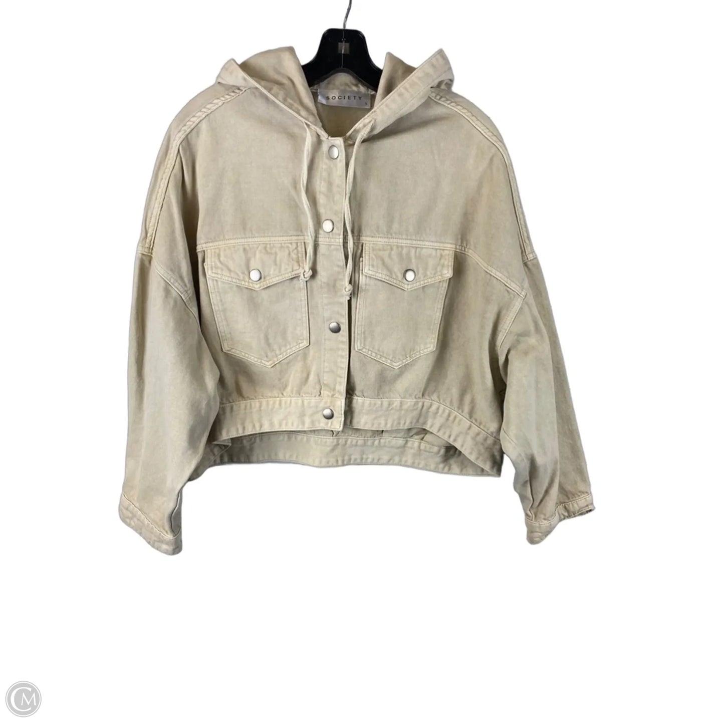 Jacket Denim By Clothes Mentor In Cream Denim, Size: S