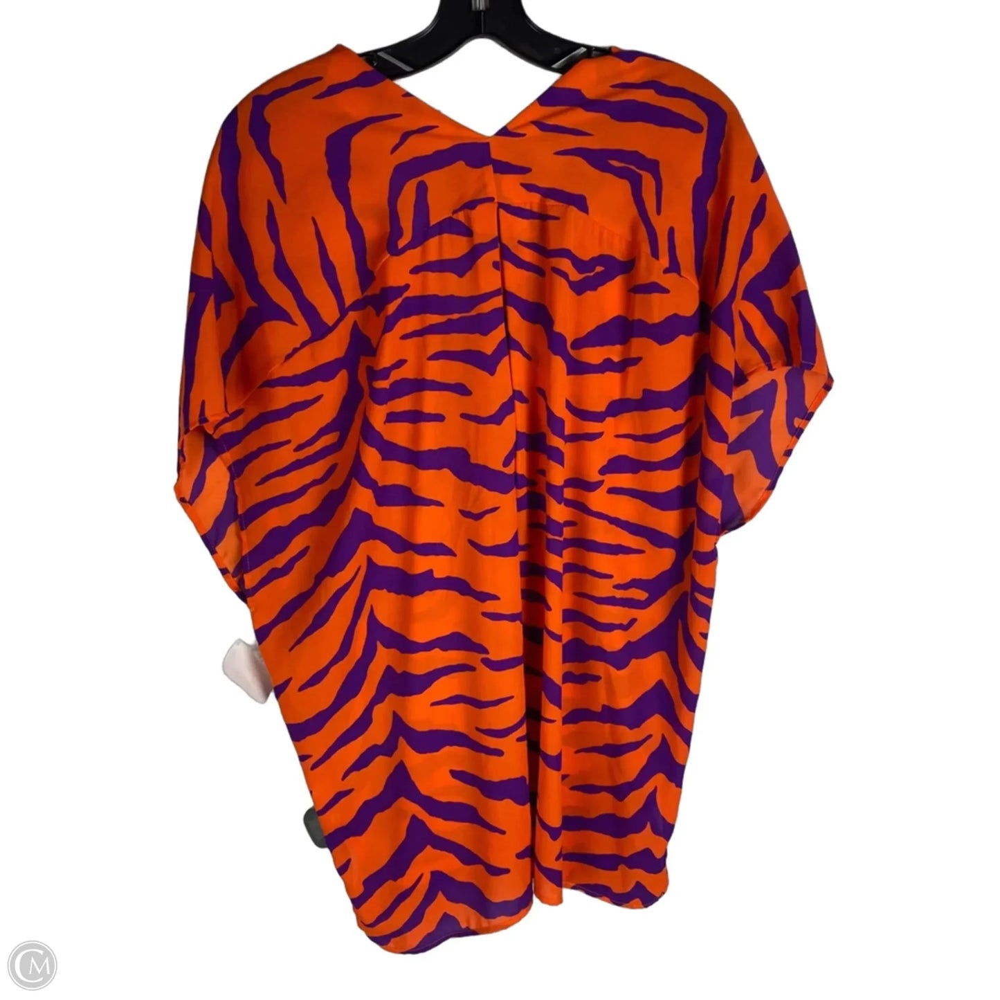 Top Short Sleeve By Adrienne In Orange & Purple, Size: S