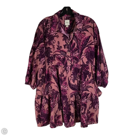 Dress Casual Short By Maeve In Pink & Purple, Size: S