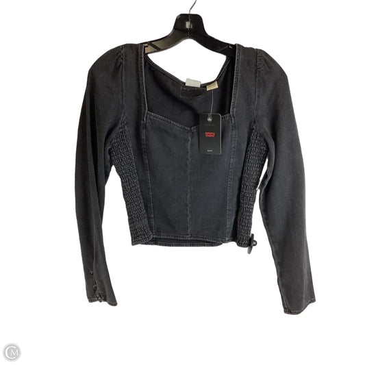Top Long Sleeve By Levis In Black Denim, Size: Xs