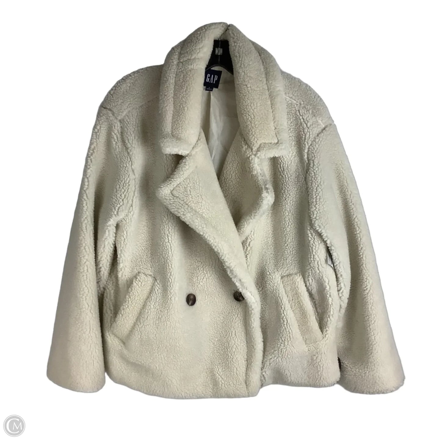 Jacket Faux Fur & Sherpa By Gap In Cream, Size: L