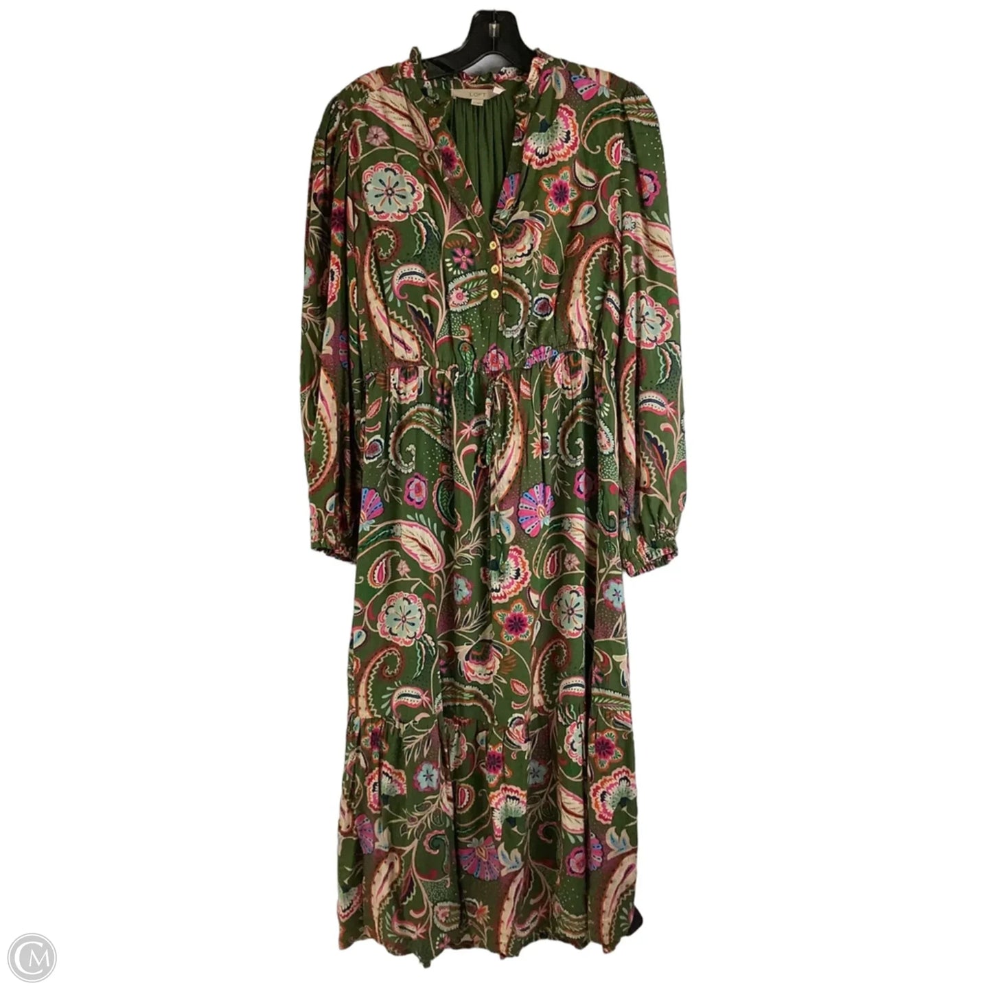 Dress Casual Midi By Loft In Green, Size: M