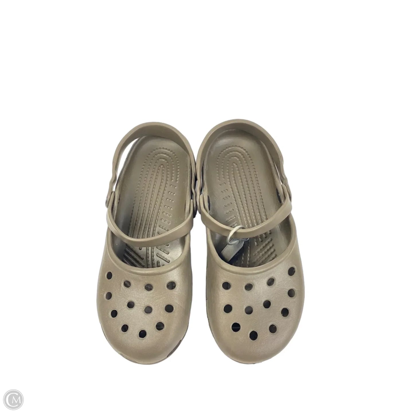 Shoes Flats By Crocs In Brown, Size: 7