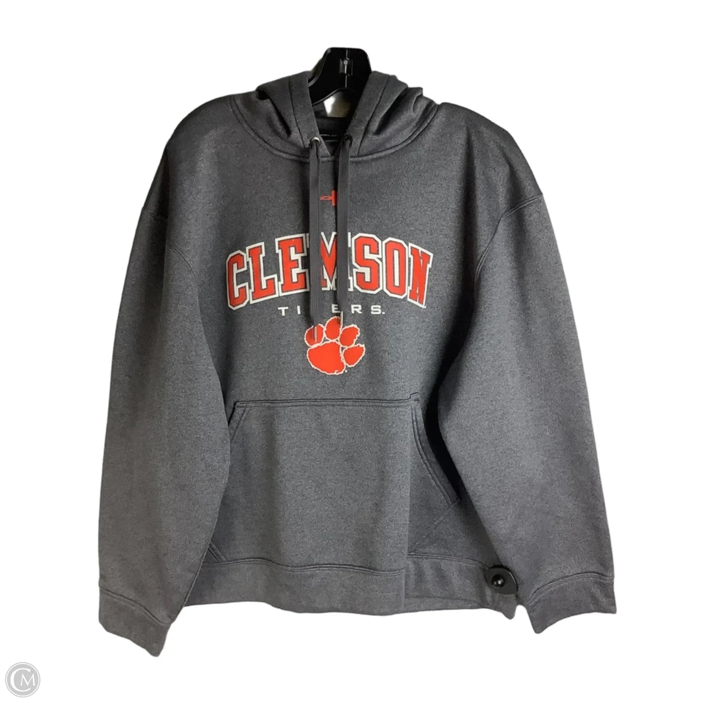 Athletic Sweatshirt Hoodie By Under Armour In Grey, Size: L