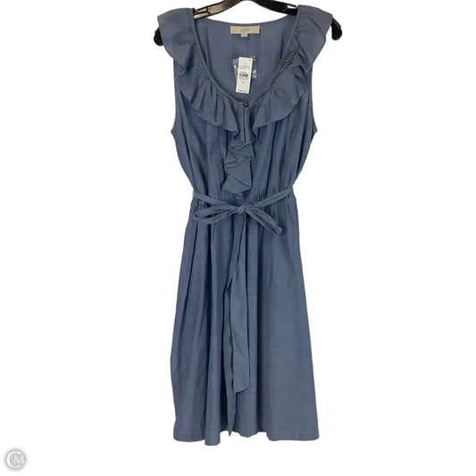Dress Casual Midi By Loft In Blue, Size: 12