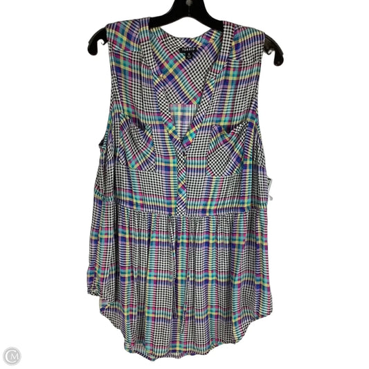 Top Sleeveless By Torrid In Plaid Pattern, Size: L