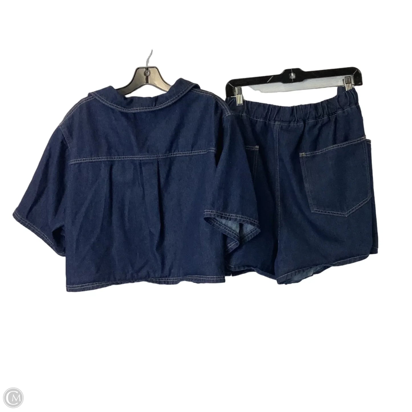 Shorts Set By Shein In Blue Denim, Size: 3x