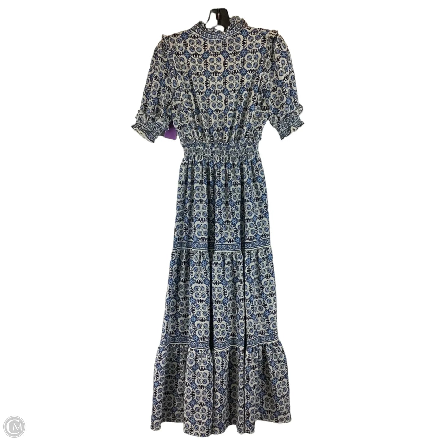 Dress Party Long By Max Studio In Blue & White, Size: 0