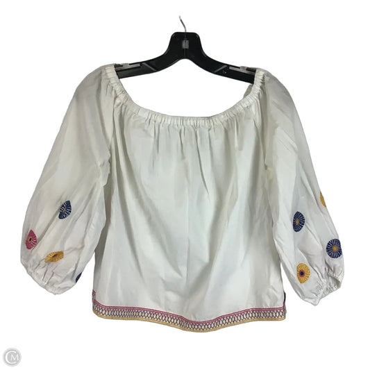Top Long Sleeve By Madewell In White, Size: M