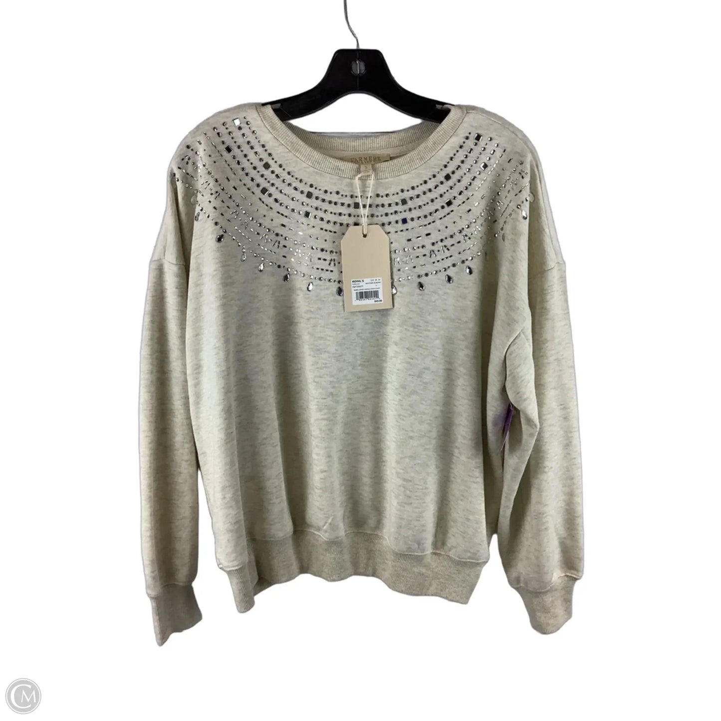 Sweatshirt Crewneck By Clothes Mentor In Cream, Size: S