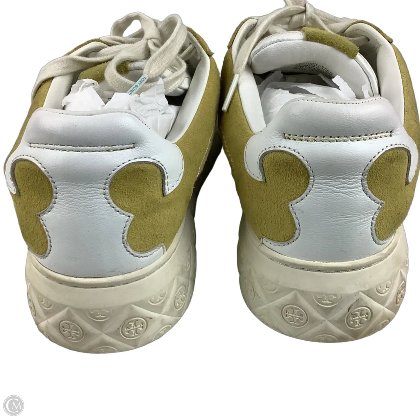 Shoes Designer By Tory Burch In White & Yellow, Size: 10