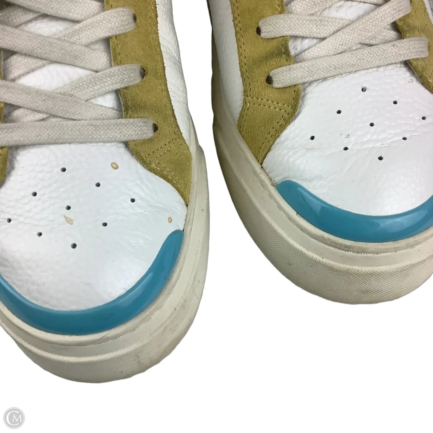 Shoes Designer By Tory Burch In White & Yellow, Size: 10