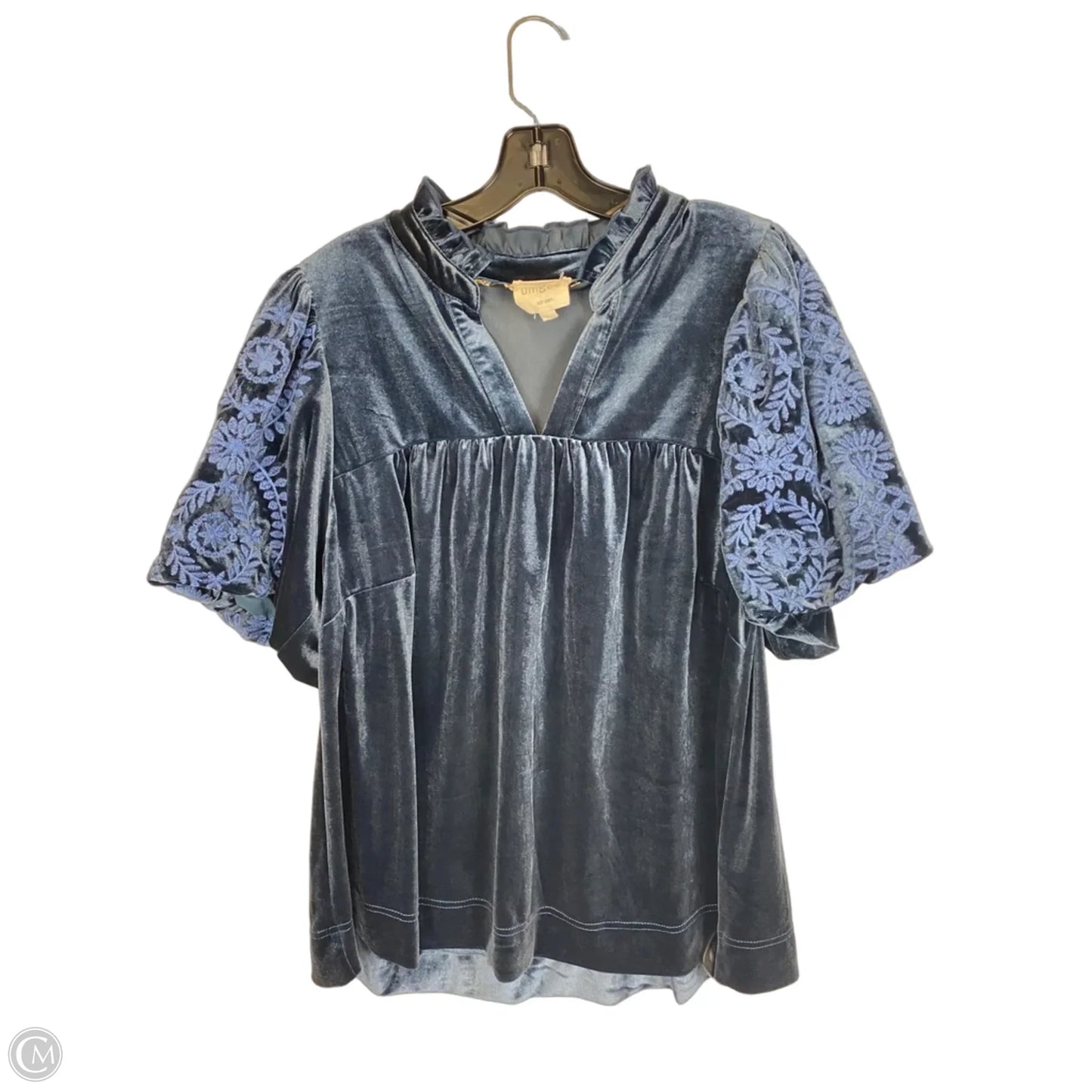 Top Short Sleeve By Umgee In Navy, Size: L
