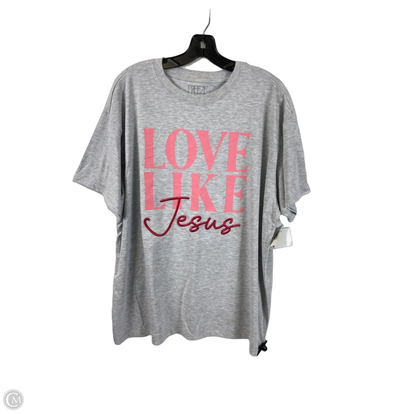 Top Short Sleeve Basic By Clothes Mentor In Grey, Size: 2x
