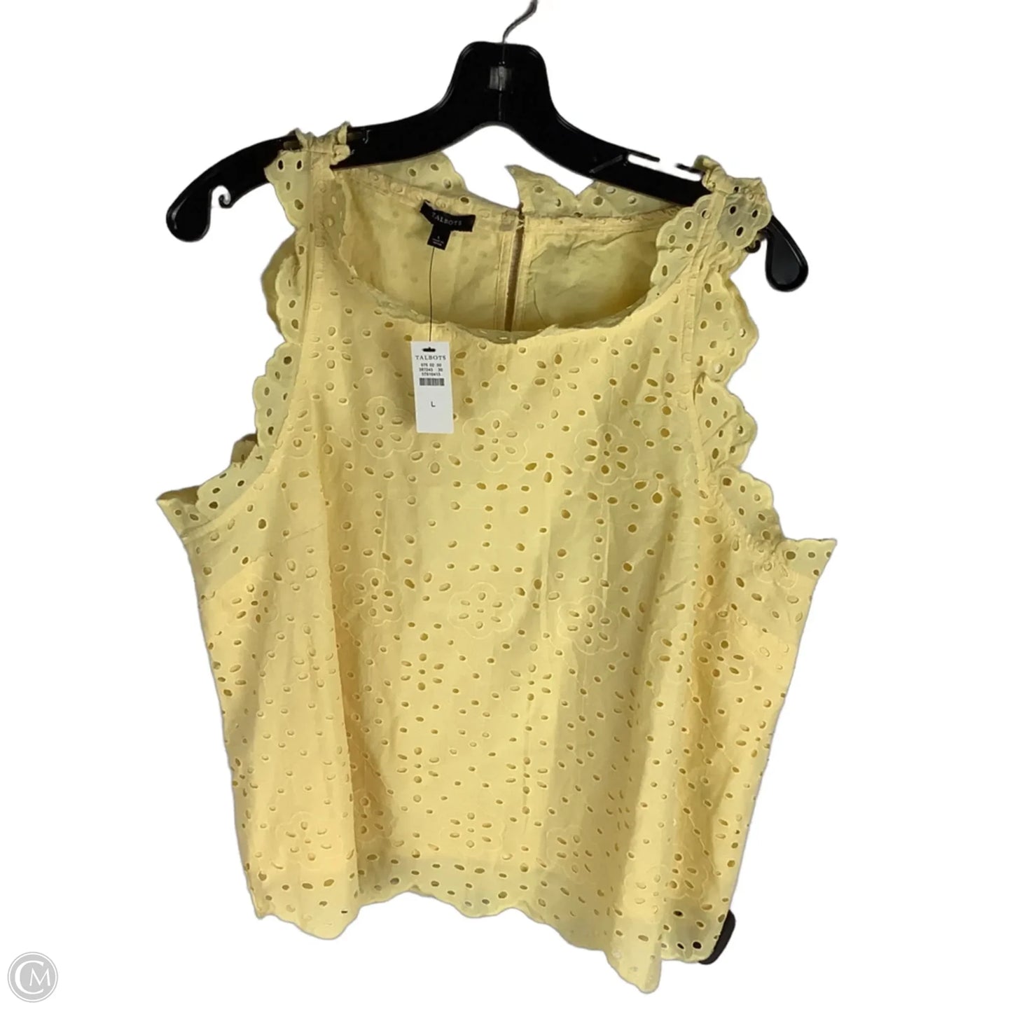 Top Sleeveless By Talbots In Yellow, Size: L