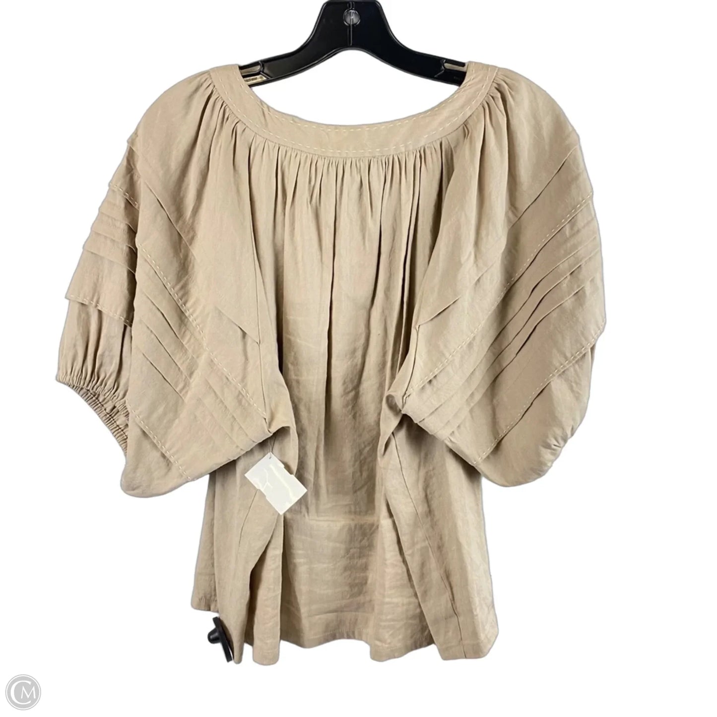Top Short Sleeve By Fifteen Twenty In Brown, Size: L