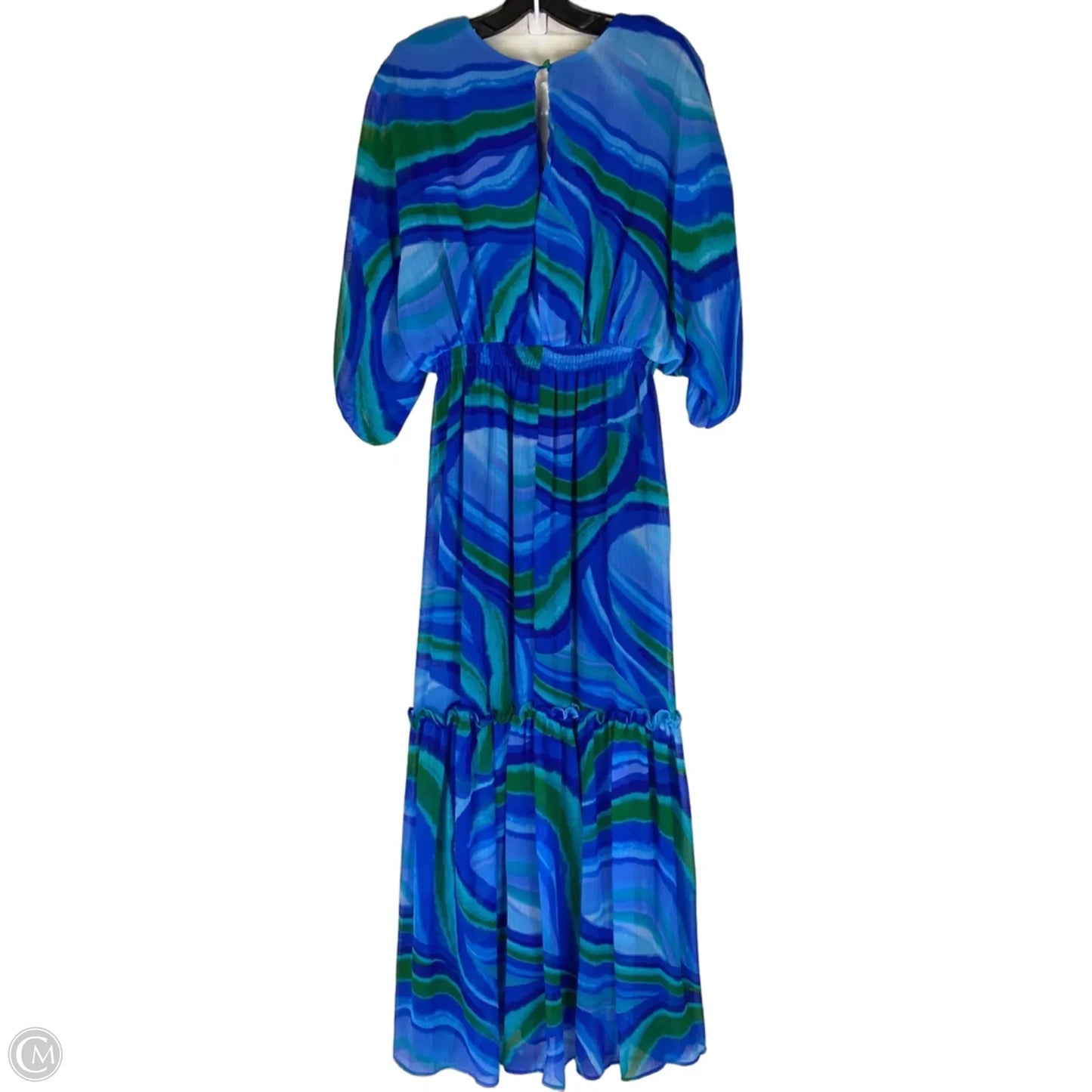 Dress Casual Maxi By Taylor In Blue & Green, Size: 12