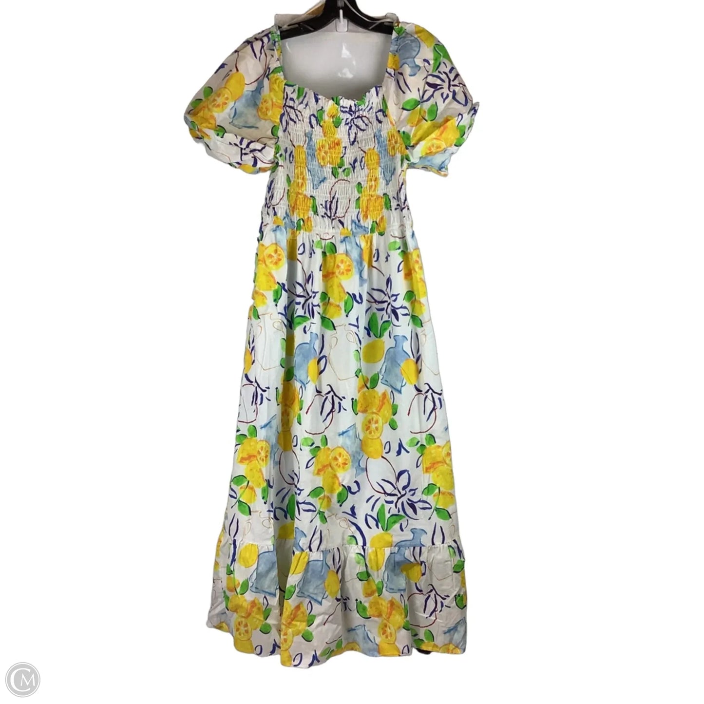 Dress Casual Maxi By Clothes Mentor In Blue & Yellow, Size: 2x