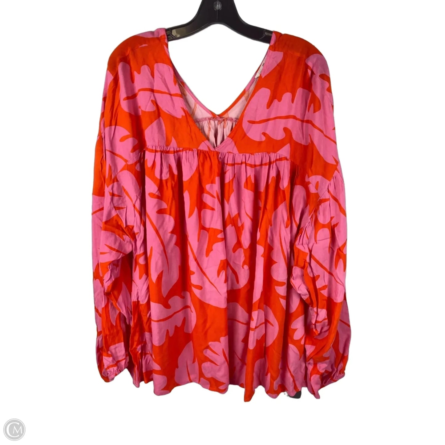 Top Long Sleeve By Michelle Mcdowell In Orange & Pink, Size: Xxl