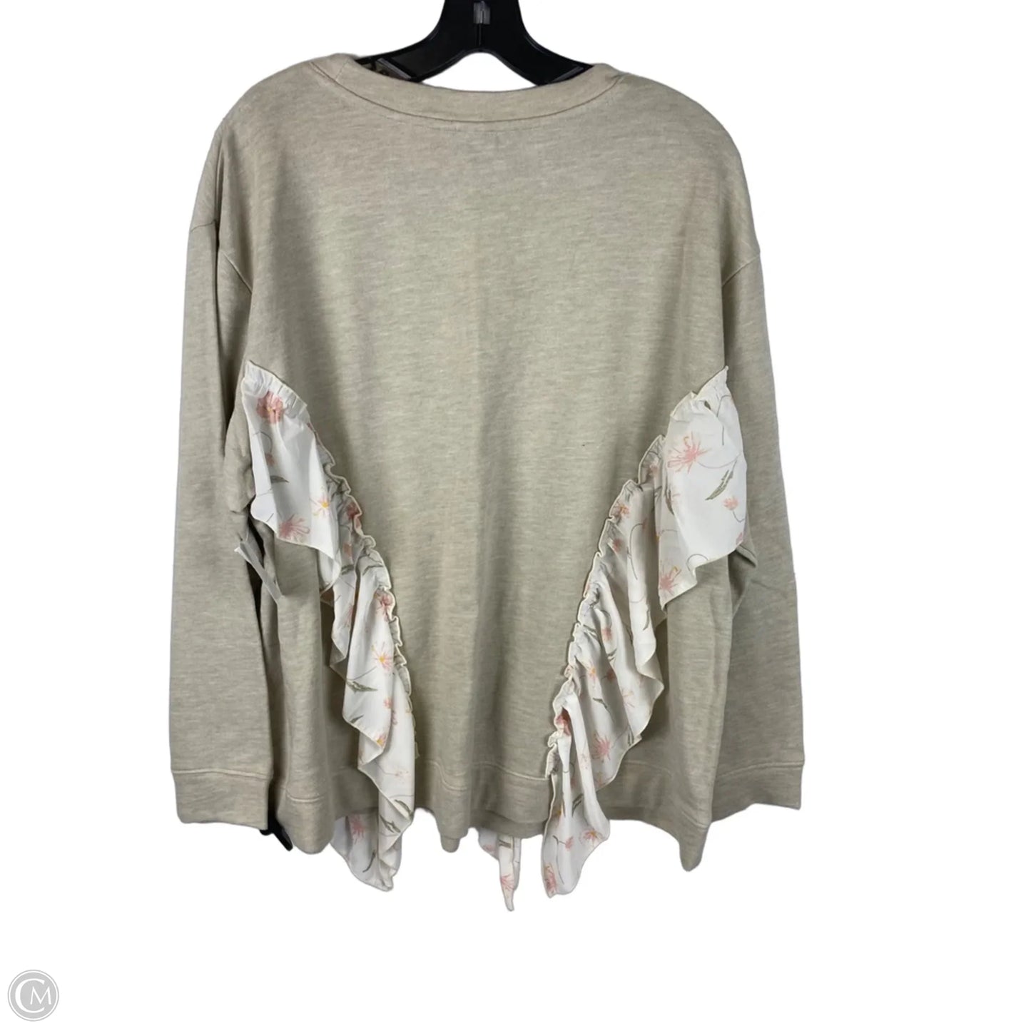 Sweatshirt Crewneck By Kaari Blue In Beige, Size: 2x