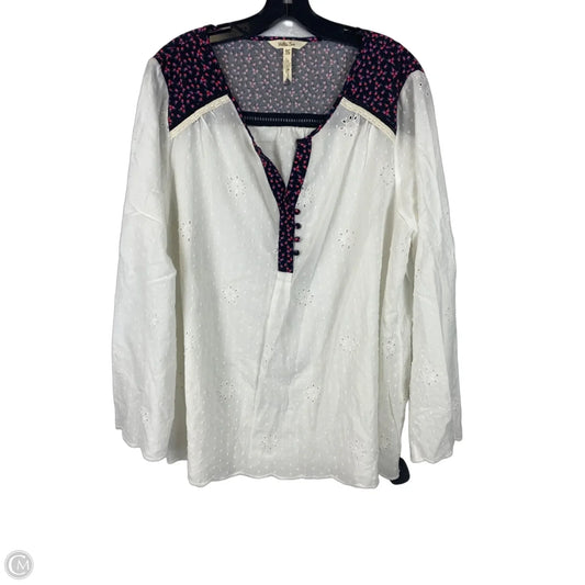 Top Long Sleeve By Matilda Jane In White, Size: Xxl