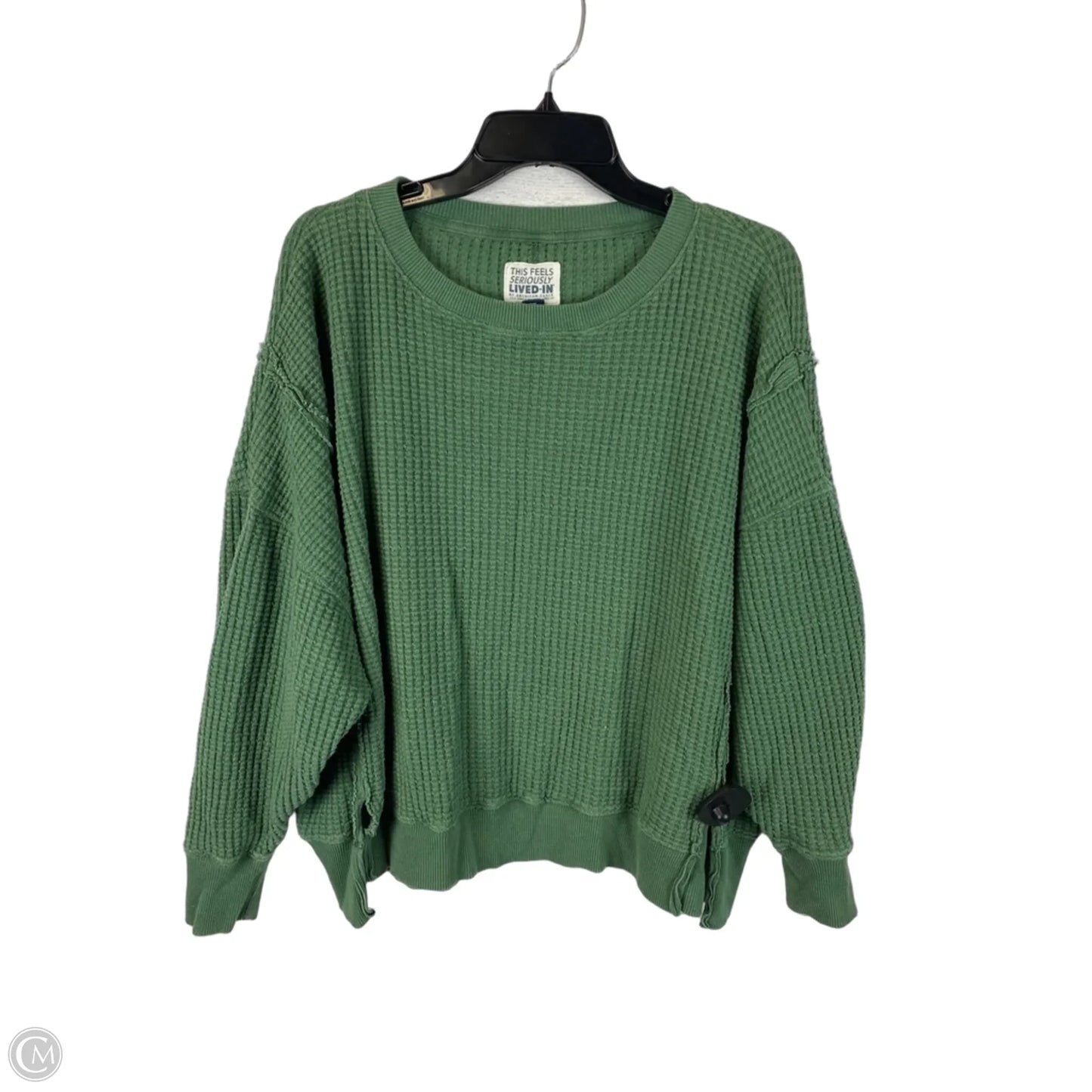 Top Long Sleeve By American Eagle In Green, Size: S
