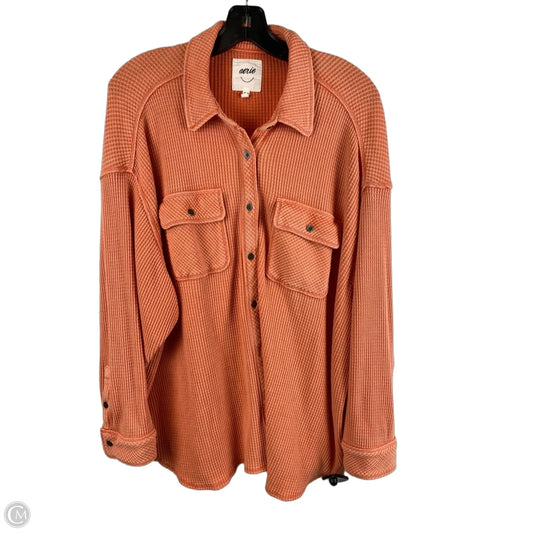 Jacket Shirt By Aerie In Orange, Size: M