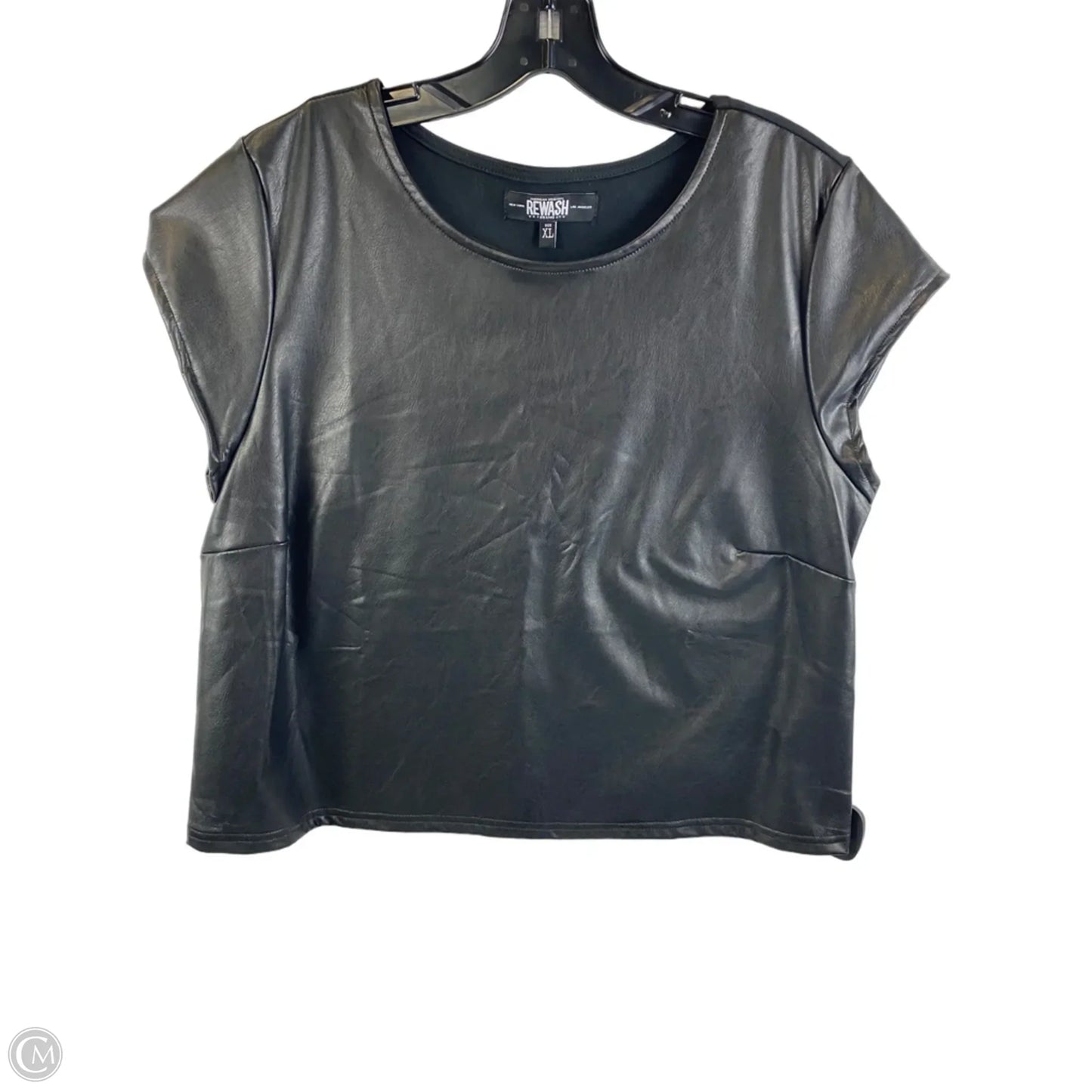 Top Short Sleeve By Rewash In Black, Size: Xl
