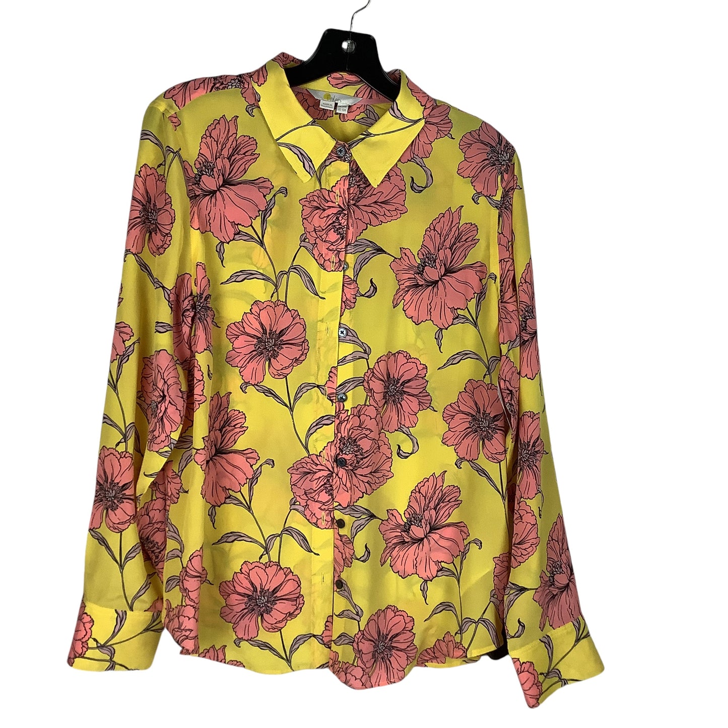 Top Long Sleeve By Boden In Yellow, Size: 10