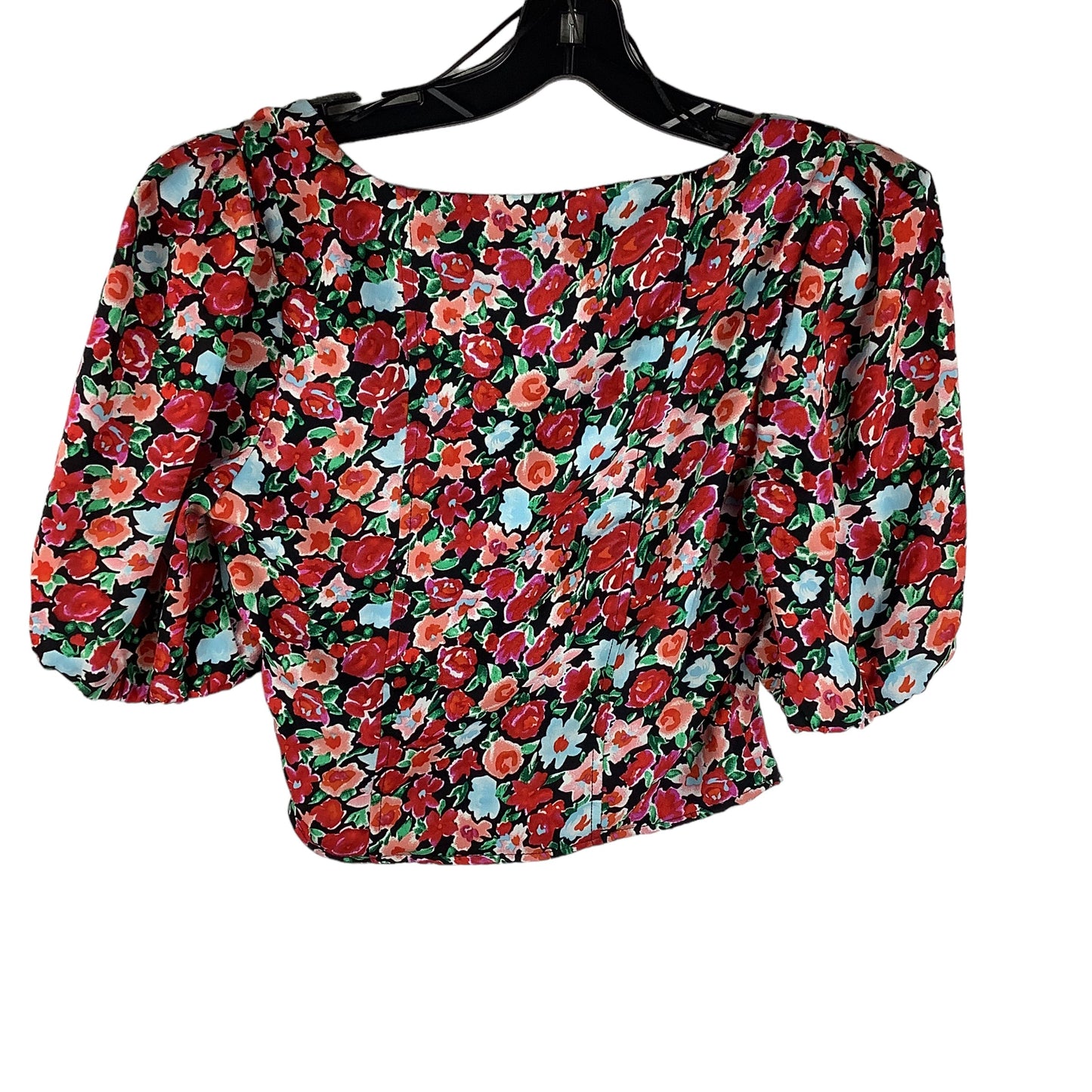 Floral Print Top Short Sleeve Astr, Size M