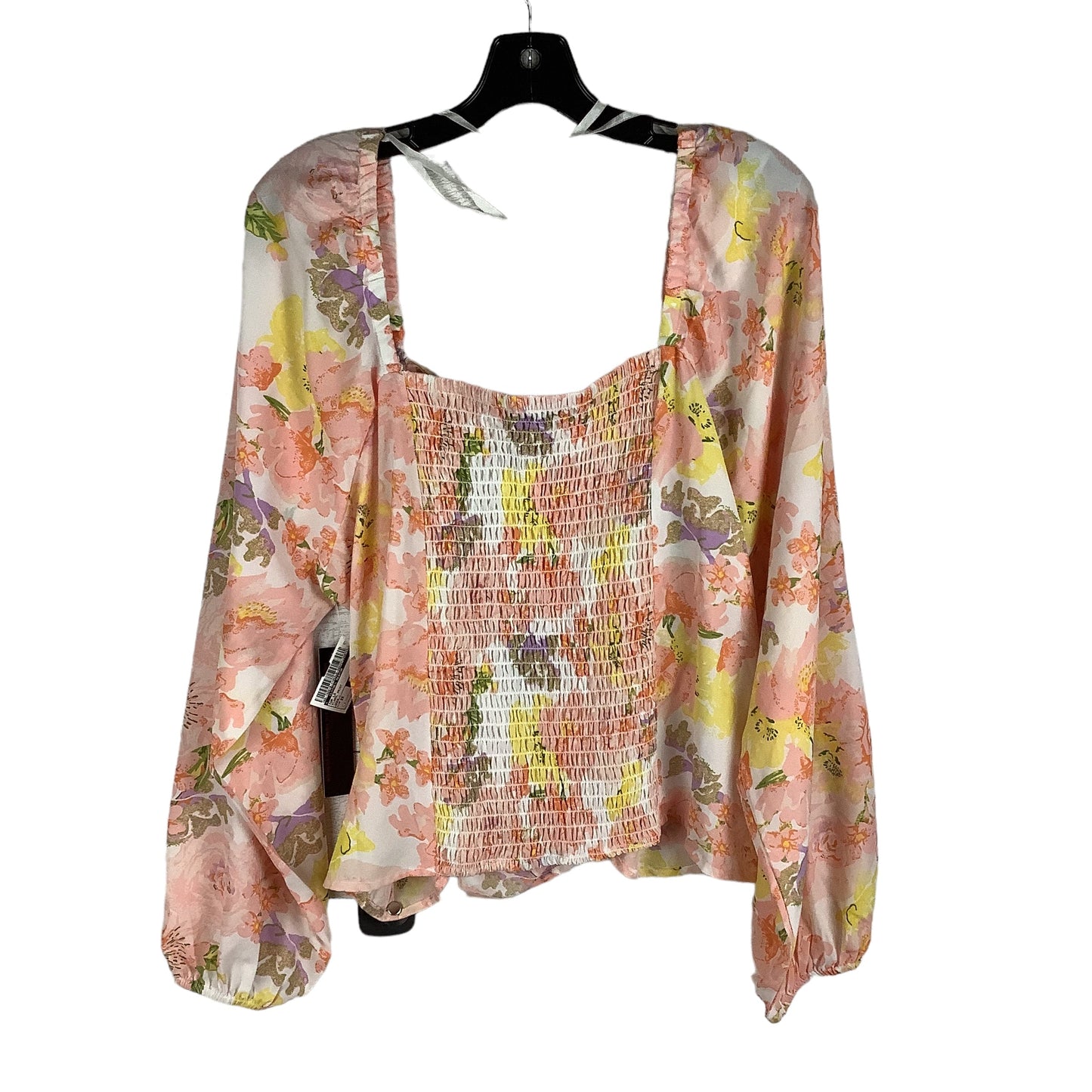 Floral Print Top Long Sleeve Clothes Mentor, Size 2x
