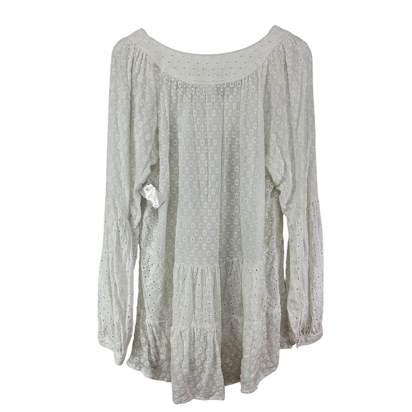 Top Long Sleeve By Anthropologie In White, Size: Xl