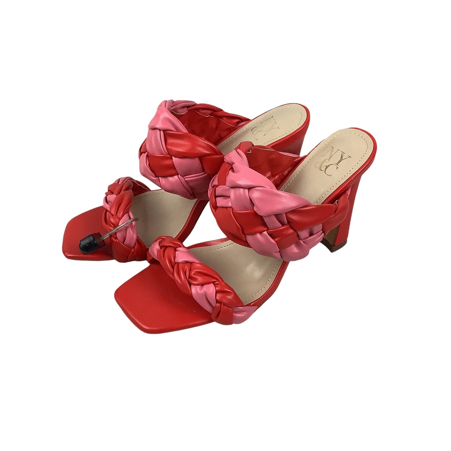 Sandals Heels Block By New York And Co In Red, Size: 7.5