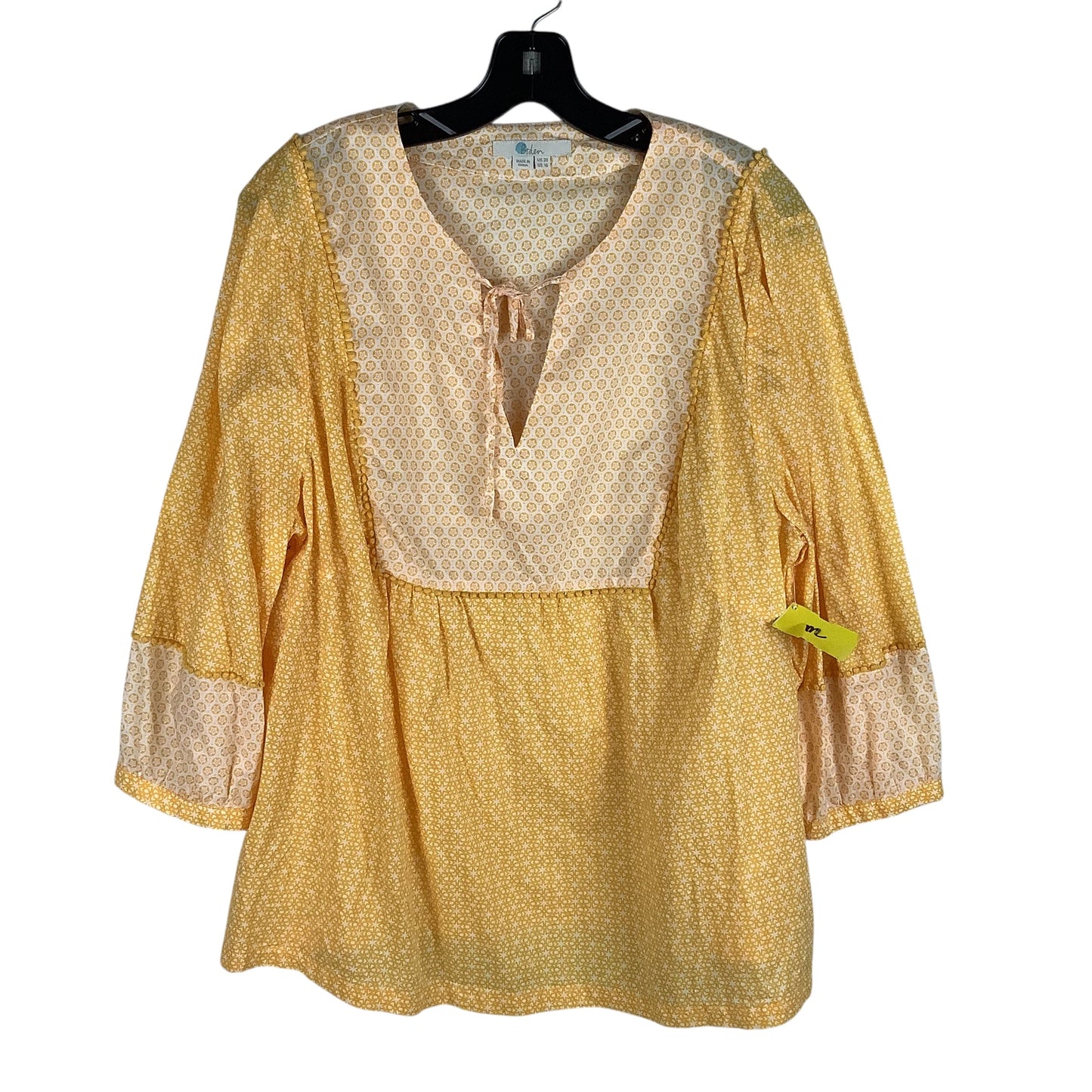 Top Long Sleeve By Boden In Yellow, Size: 16